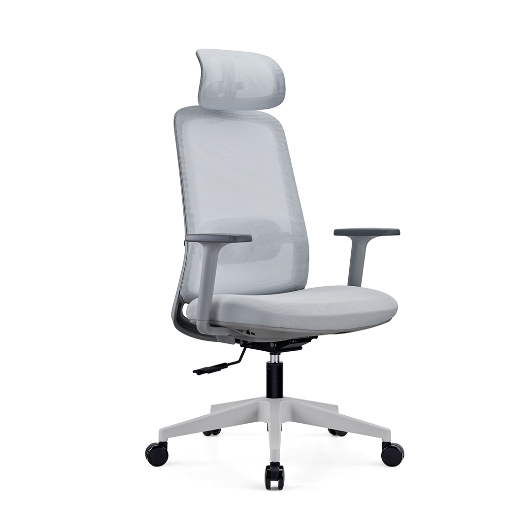 Q322A Grey frame office chair moulded foam (5)