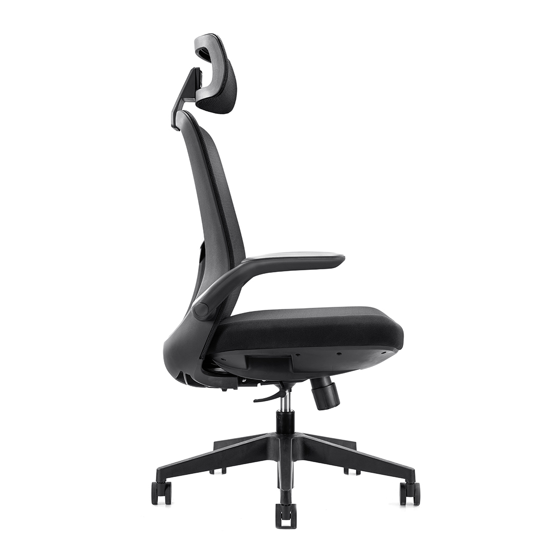 Q201A BLACK FRAME HIGH BACK OFFICE CHAIR (3)